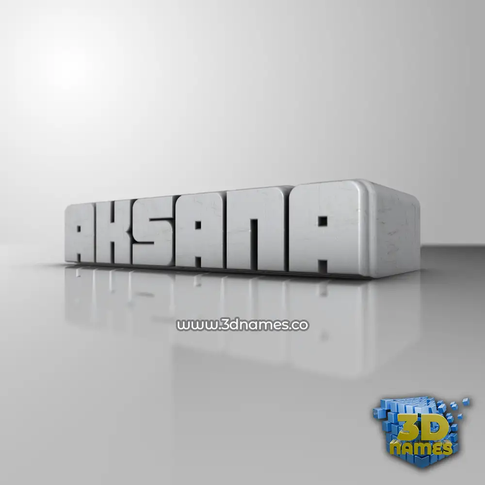 aksana in White Metro style - 3D name wallpaper