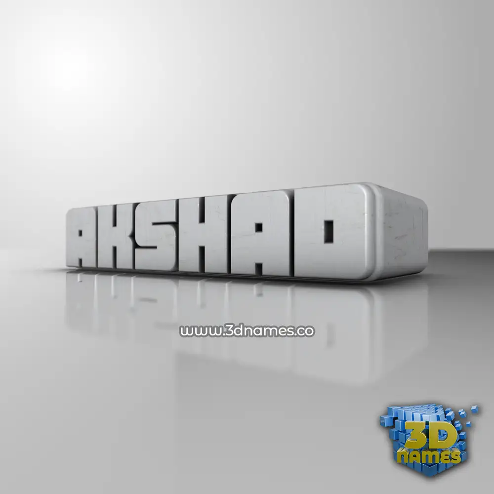 akshad in White Metro style - 3D name wallpaper
