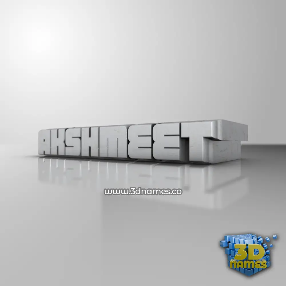 akshmeet in White Metro style - 3D name wallpaper