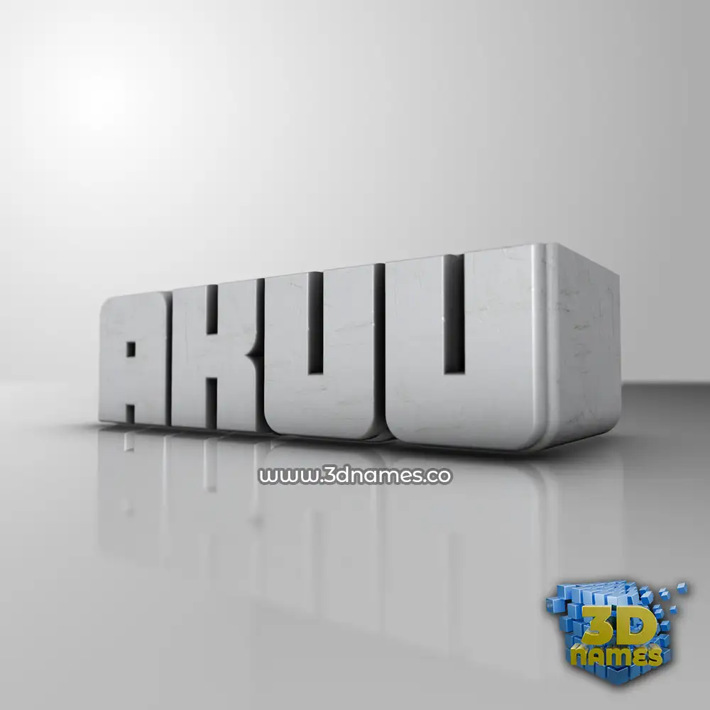 akuu in White Metro style - 3D name wallpaper