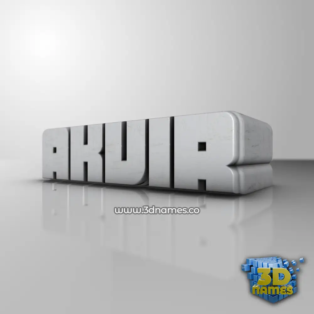 akvir in White Metro style - 3D name wallpaper