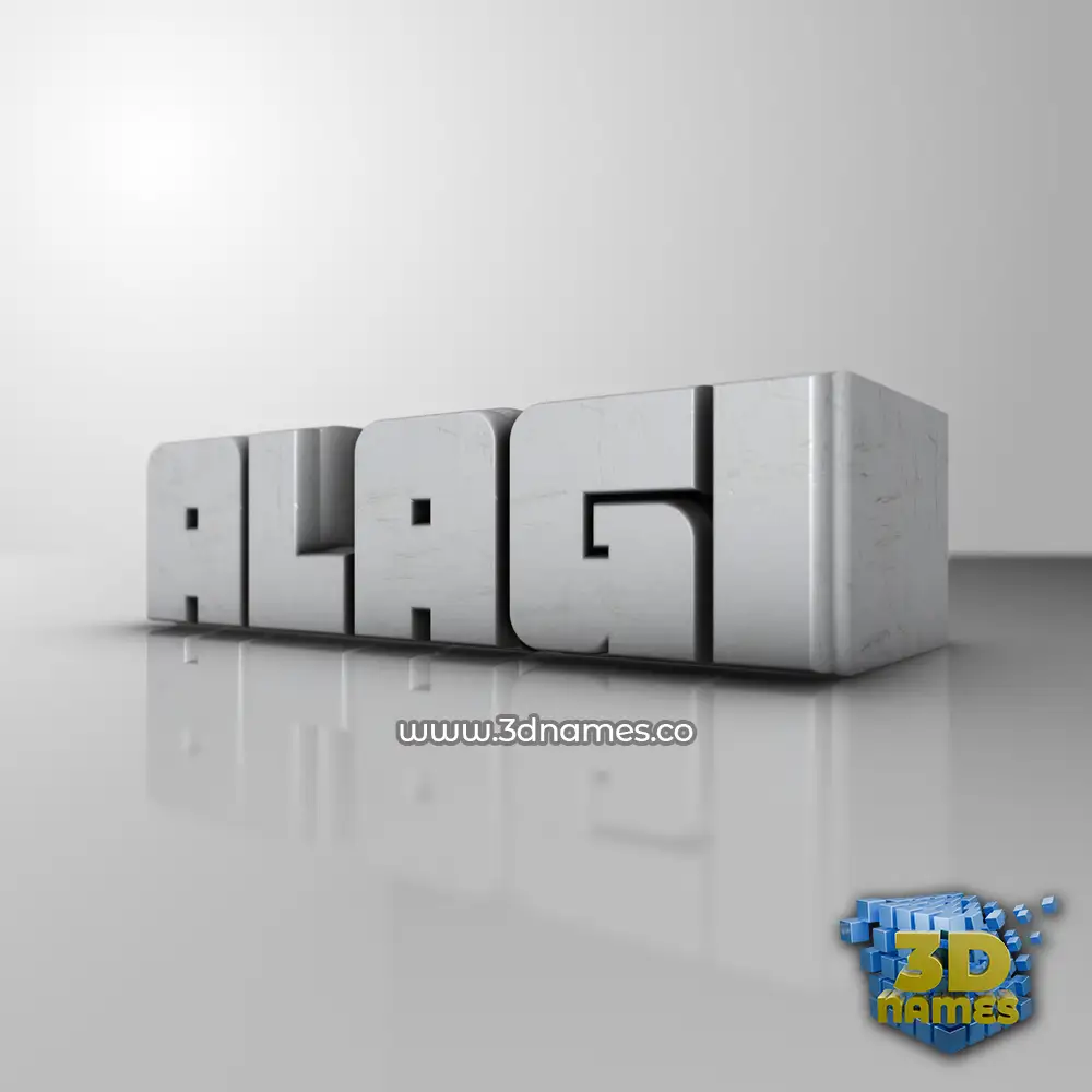 alagi in White Metro style - 3D name wallpaper