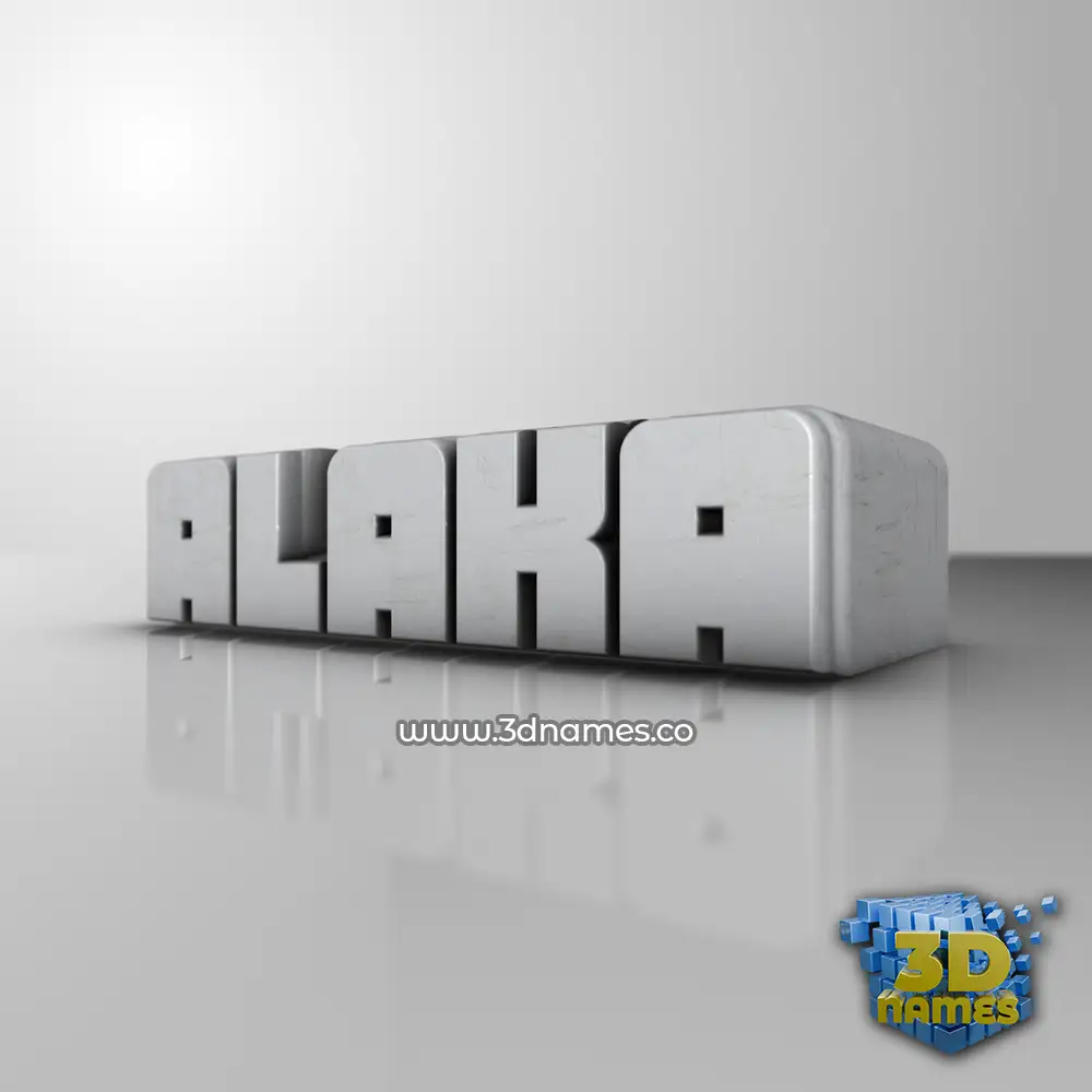 alaka in White Metro style - 3D name wallpaper
