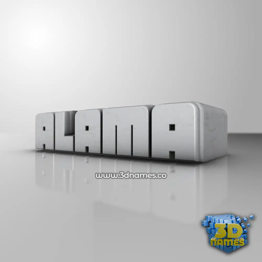 alama in White Metro style - 3D name wallpaper
