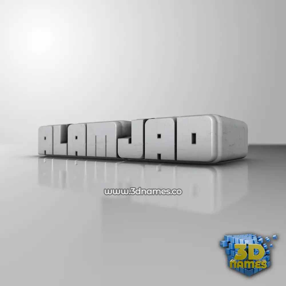 alamjad in White Metro style - 3D name wallpaper