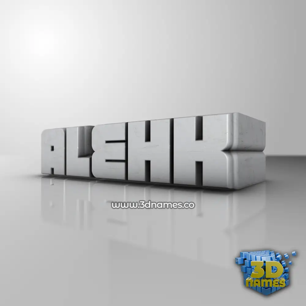 alehk in White Metro style - 3D name wallpaper