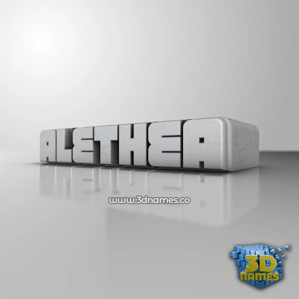 alethea in White Metro style - 3D name wallpaper