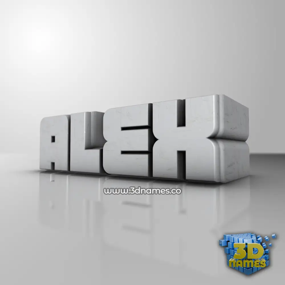 alex in White Metro style - 3D name wallpaper
