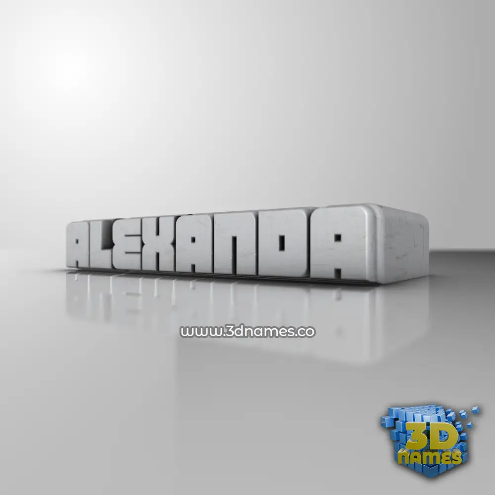 alexanda in White Metro style - 3D name wallpaper