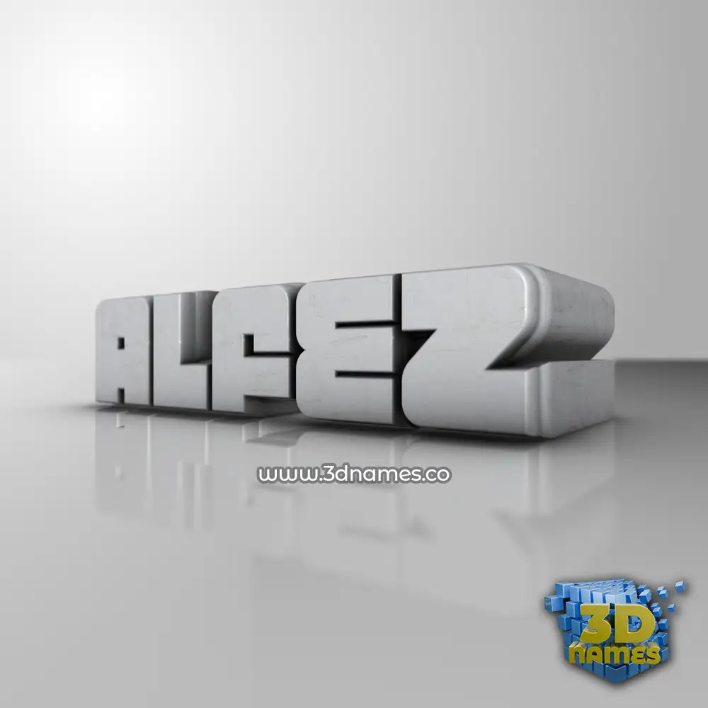 alfez in White Metro style - 3D name wallpaper