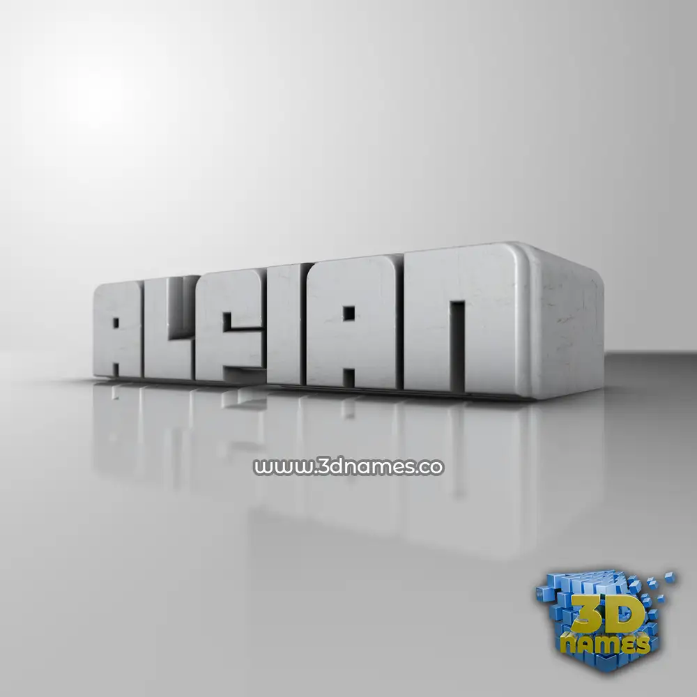alfian in White Metro style - 3D name wallpaper