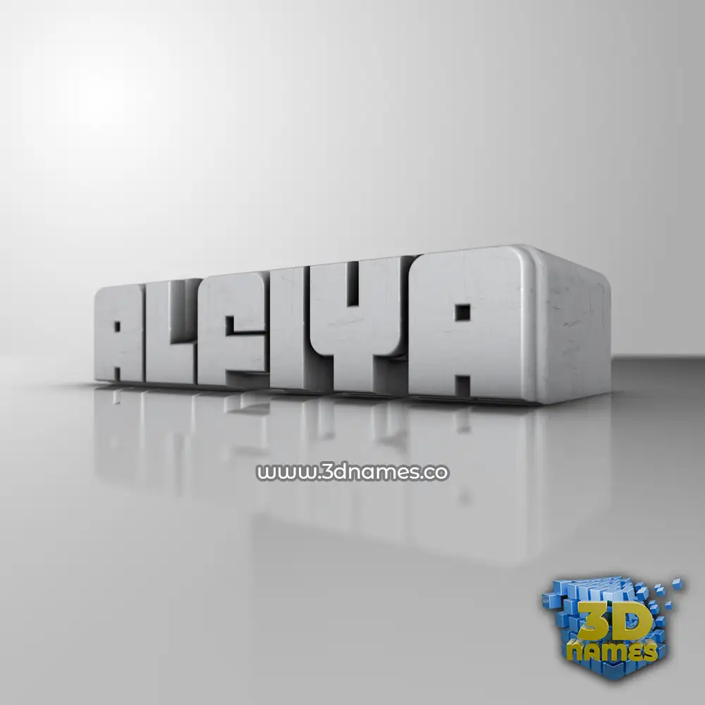 alfiya in White Metro style - 3D name wallpaper