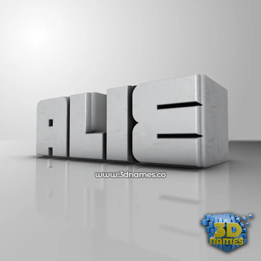 alie in White Metro style - 3D name wallpaper