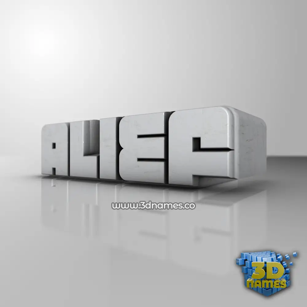 alief in White Metro style - 3D name wallpaper