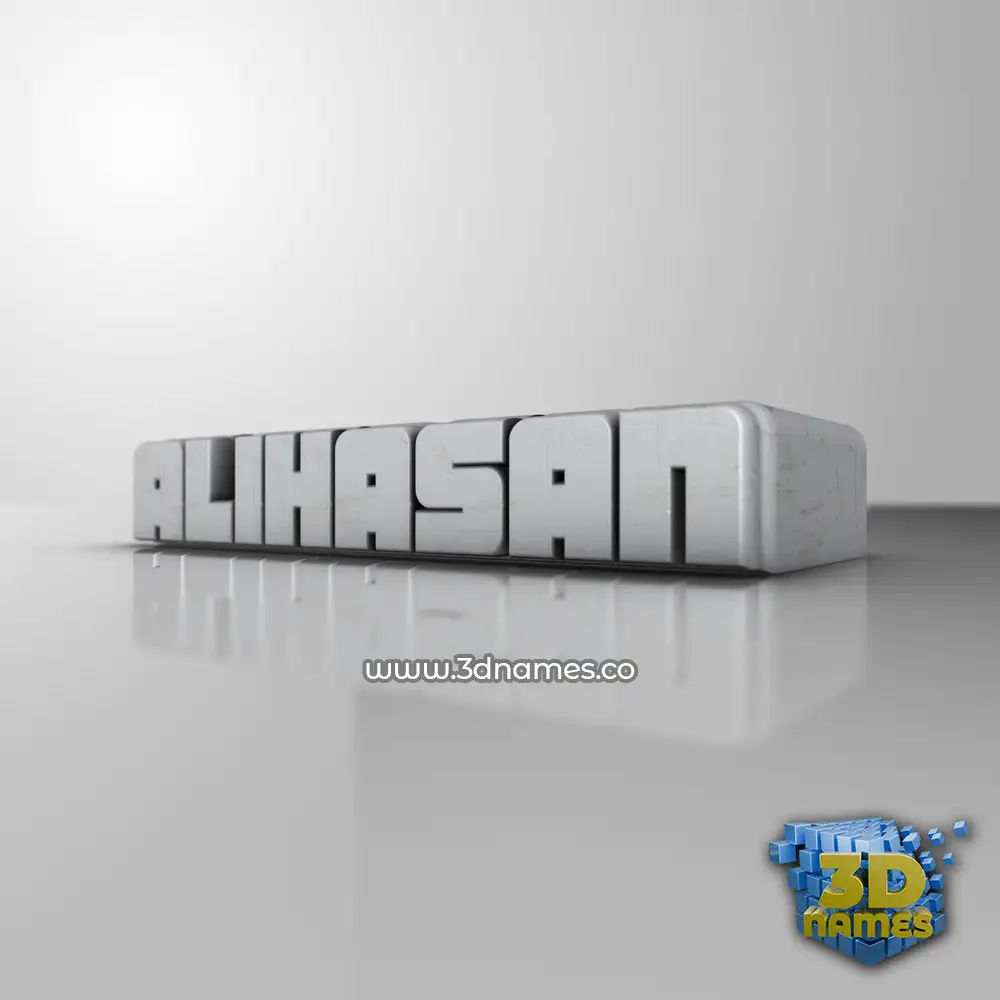 alihasan in White Metro style - 3D name wallpaper