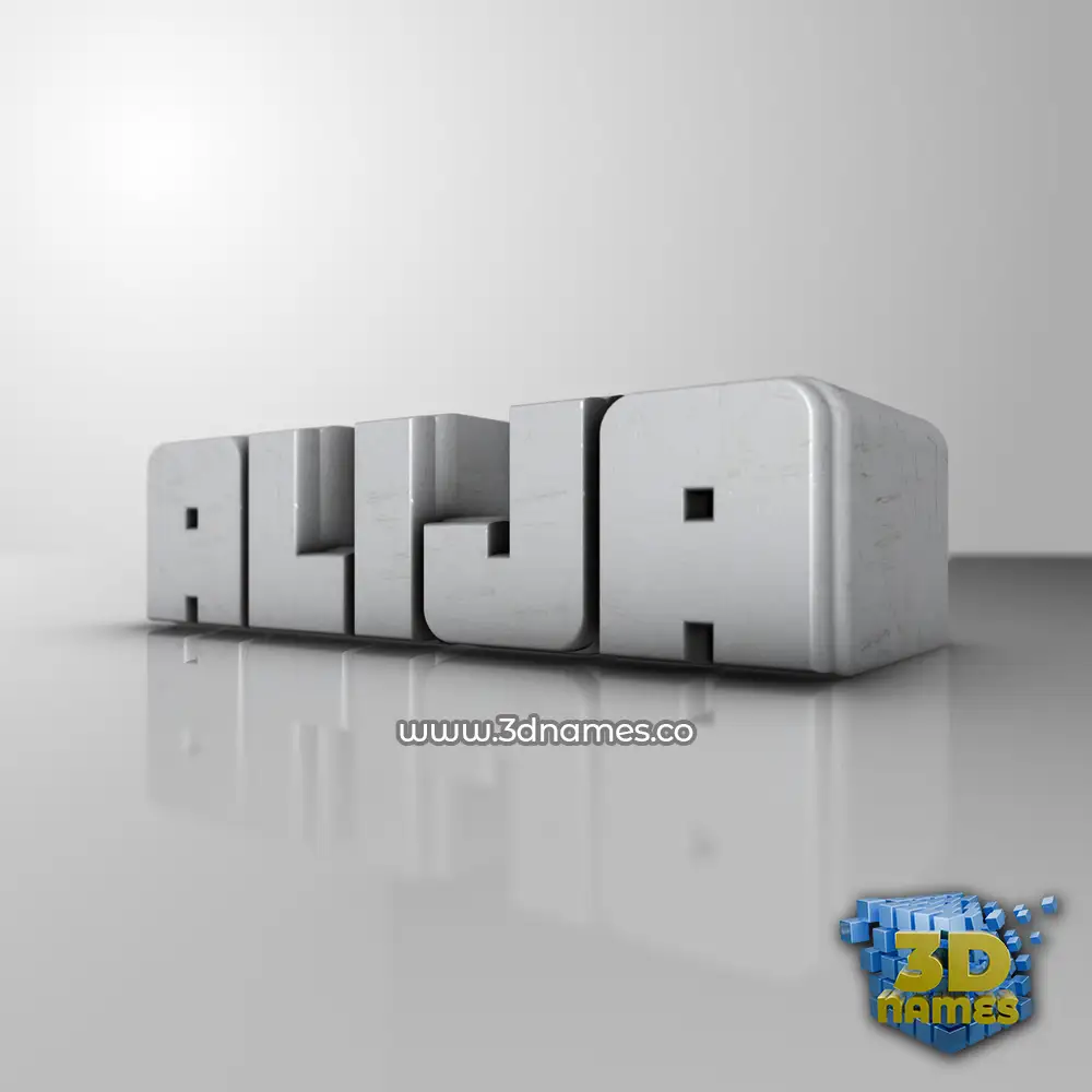 alija in White Metro style - 3D name wallpaper