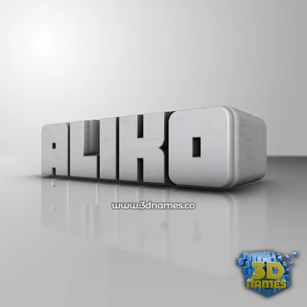 aliko in White Metro style - 3D name wallpaper