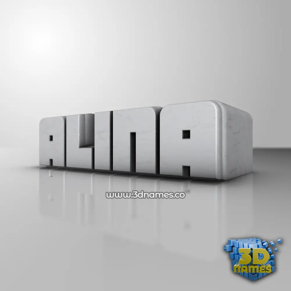 alina in White Metro style - 3D name wallpaper