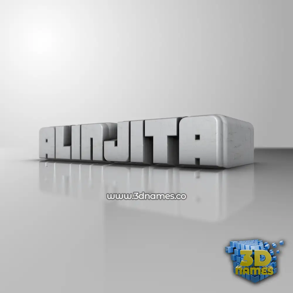 alinjita in White Metro style - 3D name wallpaper
