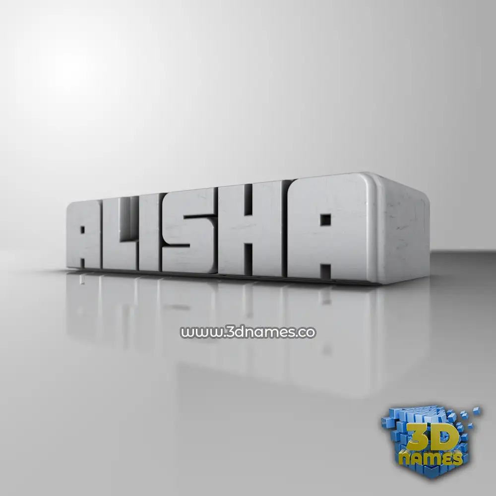 alisha in White Metro style - 3D name wallpaper