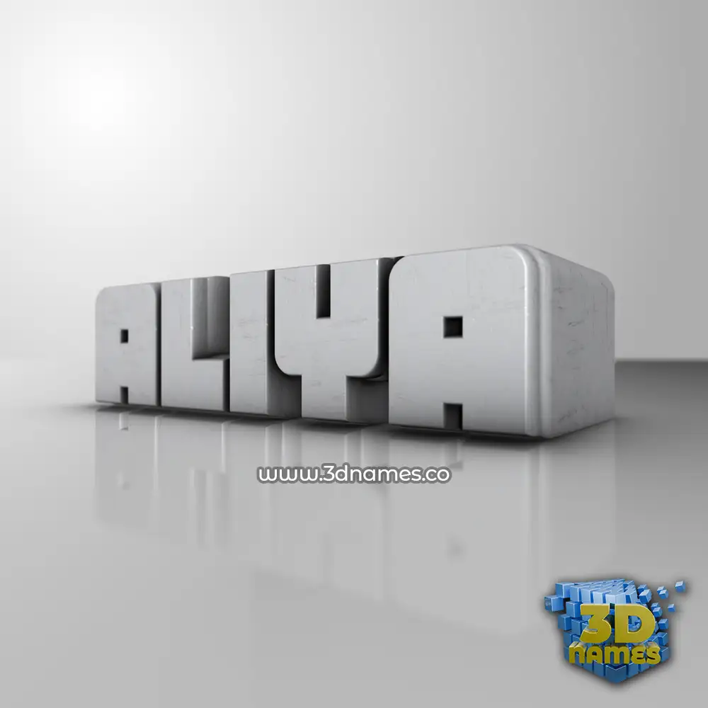 aliya in White Metro style - 3D name wallpaper