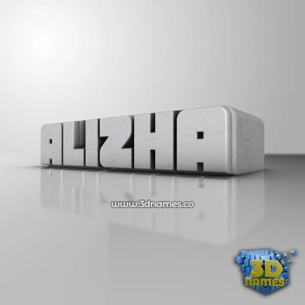 alizha in White Metro style - 3D name wallpaper