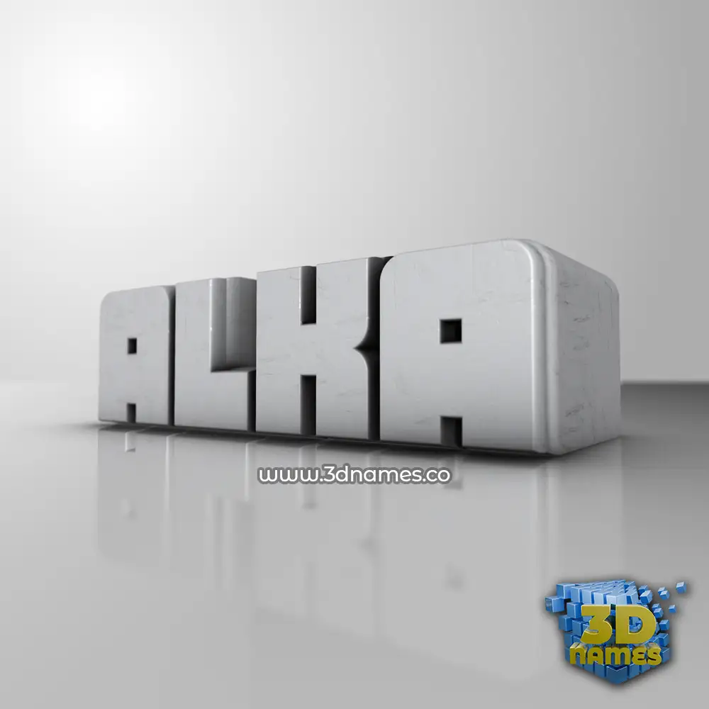 alka in White Metro style - 3D name wallpaper