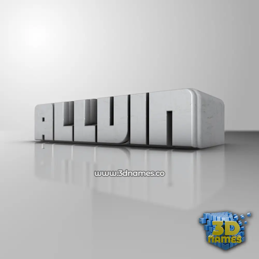 allvin in White Metro style - 3D name wallpaper