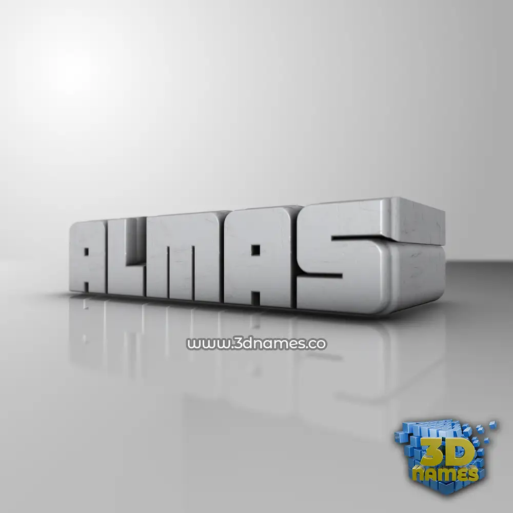 almas in White Metro style - 3D name wallpaper