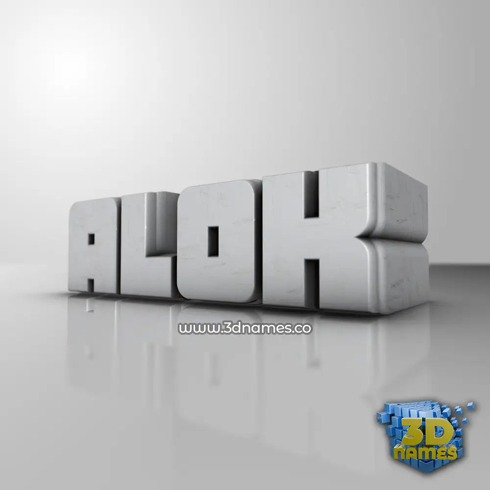 alok in White Metro style - 3D name wallpaper