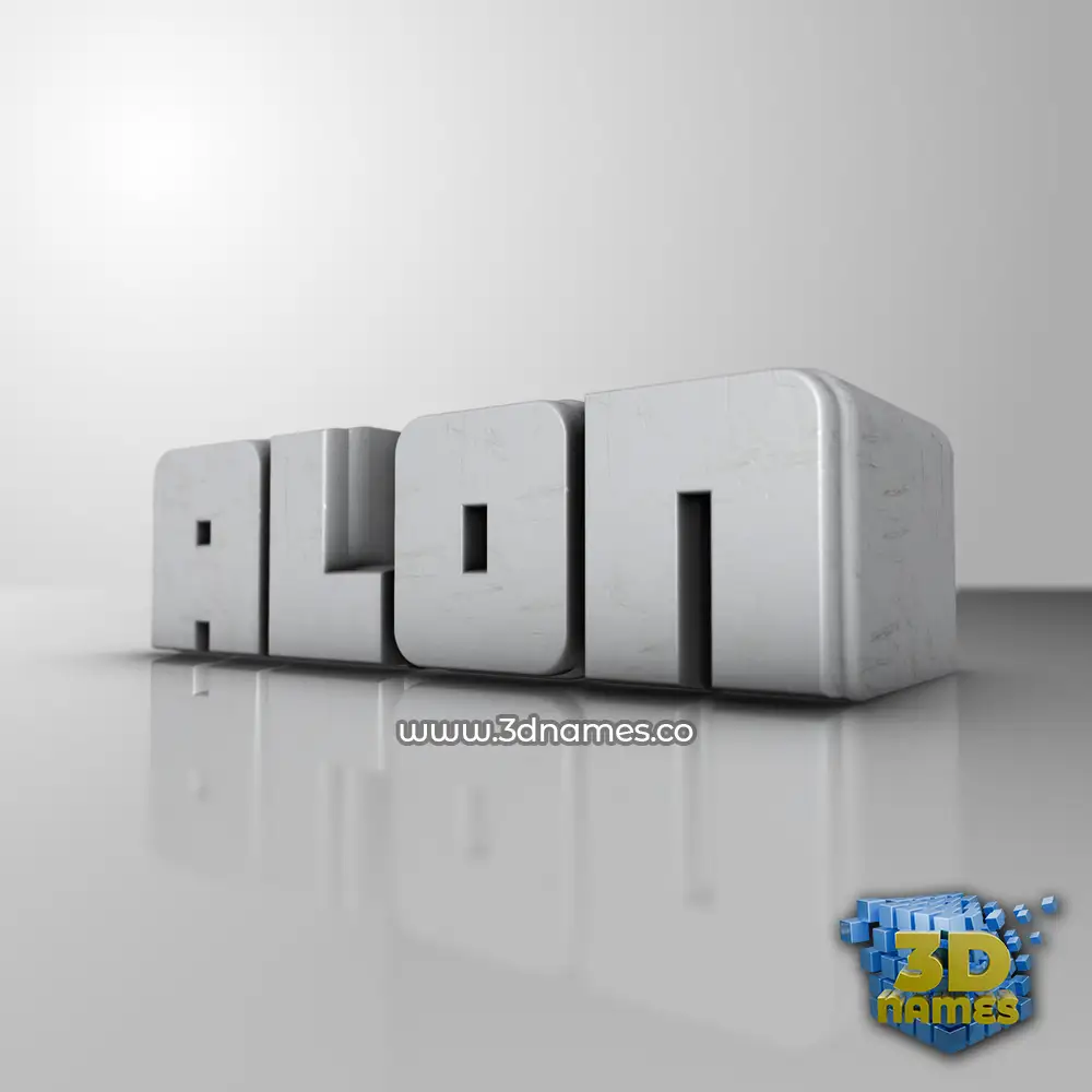 alon in White Metro style - 3D name wallpaper