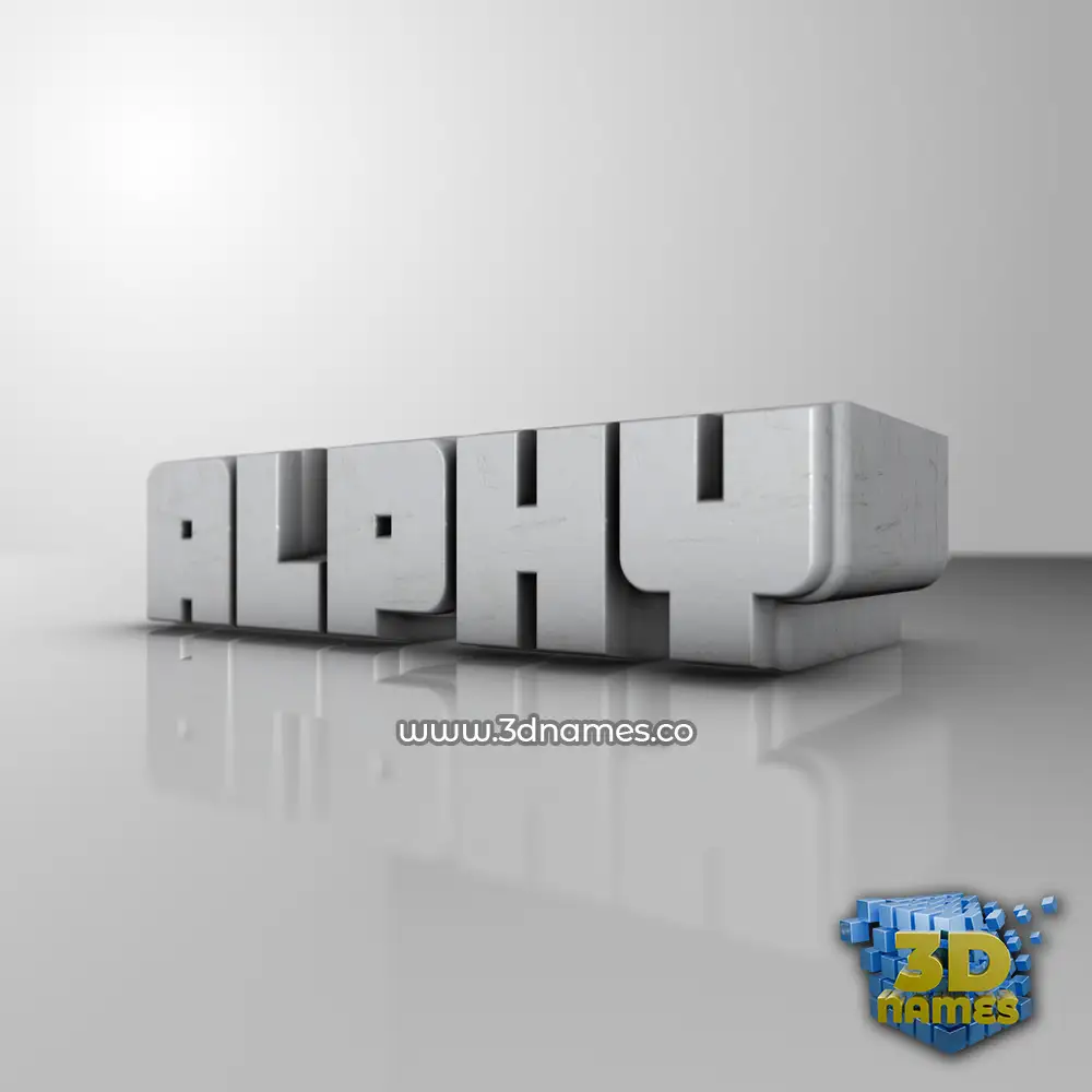 alphy in White Metro style - 3D name wallpaper