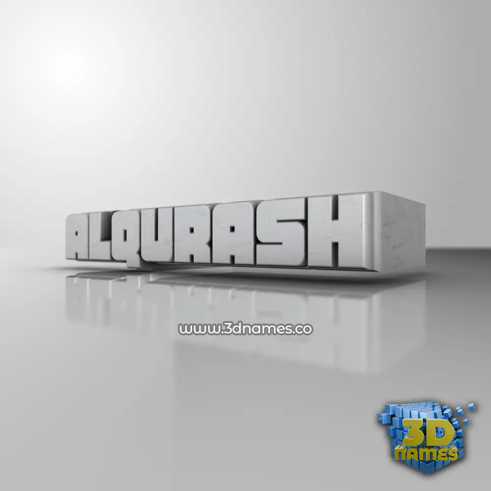 alqurash in White Metro style - 3D name wallpaper