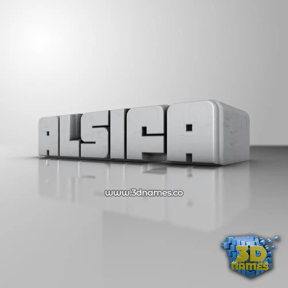 alsifa in White Metro style - 3D name wallpaper