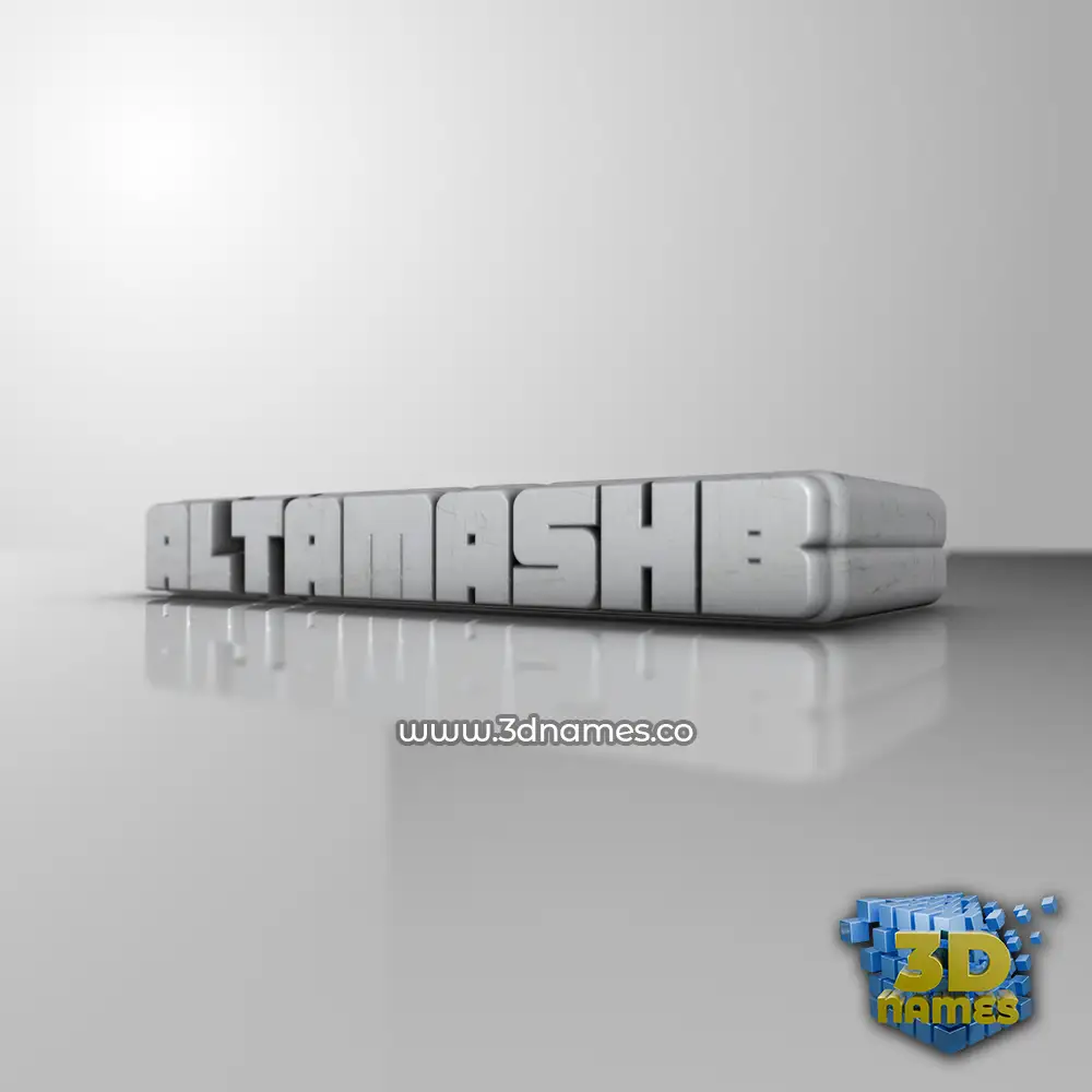 altamashb in White Metro style - 3D name wallpaper