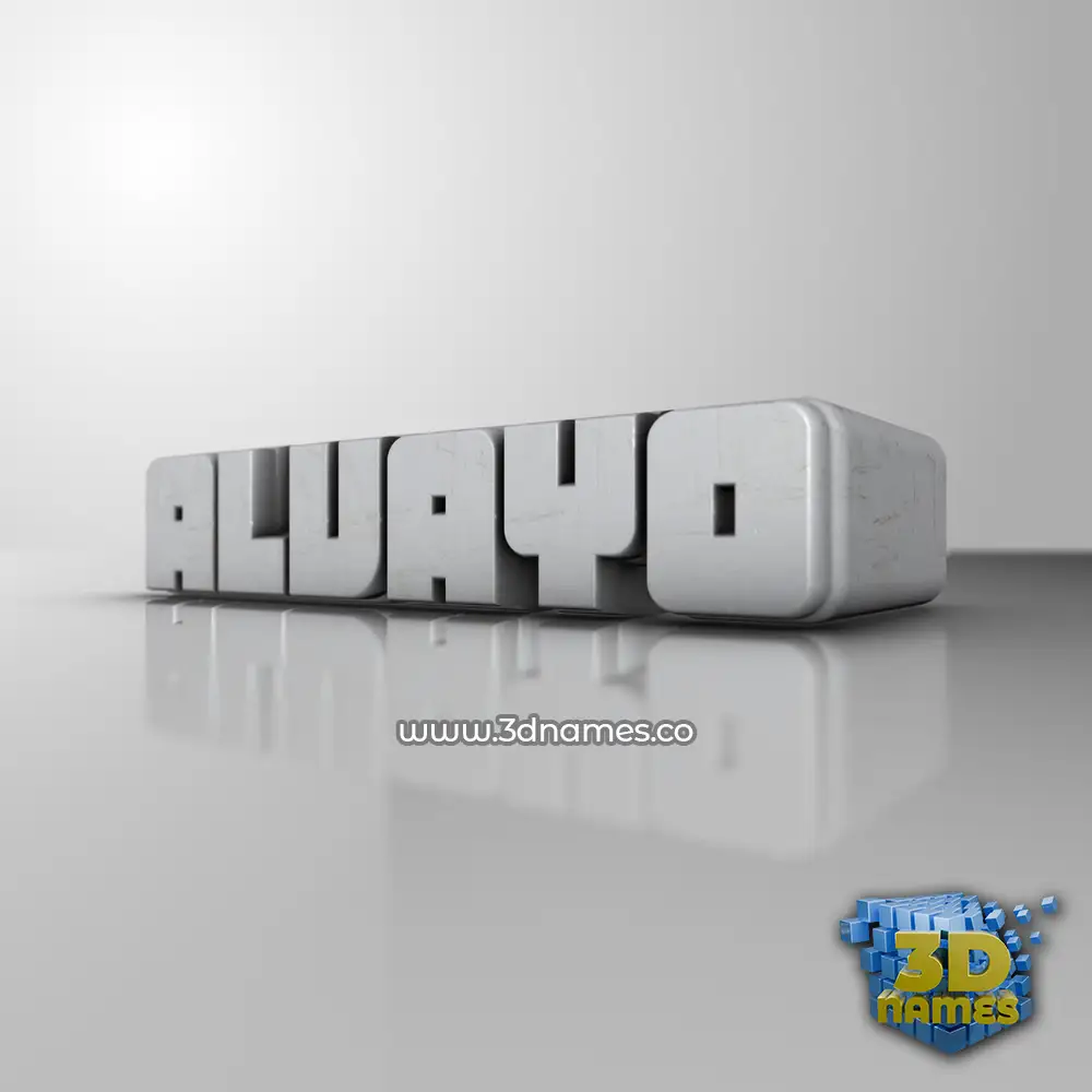 alvayo in White Metro style - 3D name wallpaper