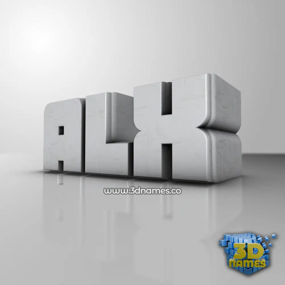 alx in White Metro style - 3D name wallpaper