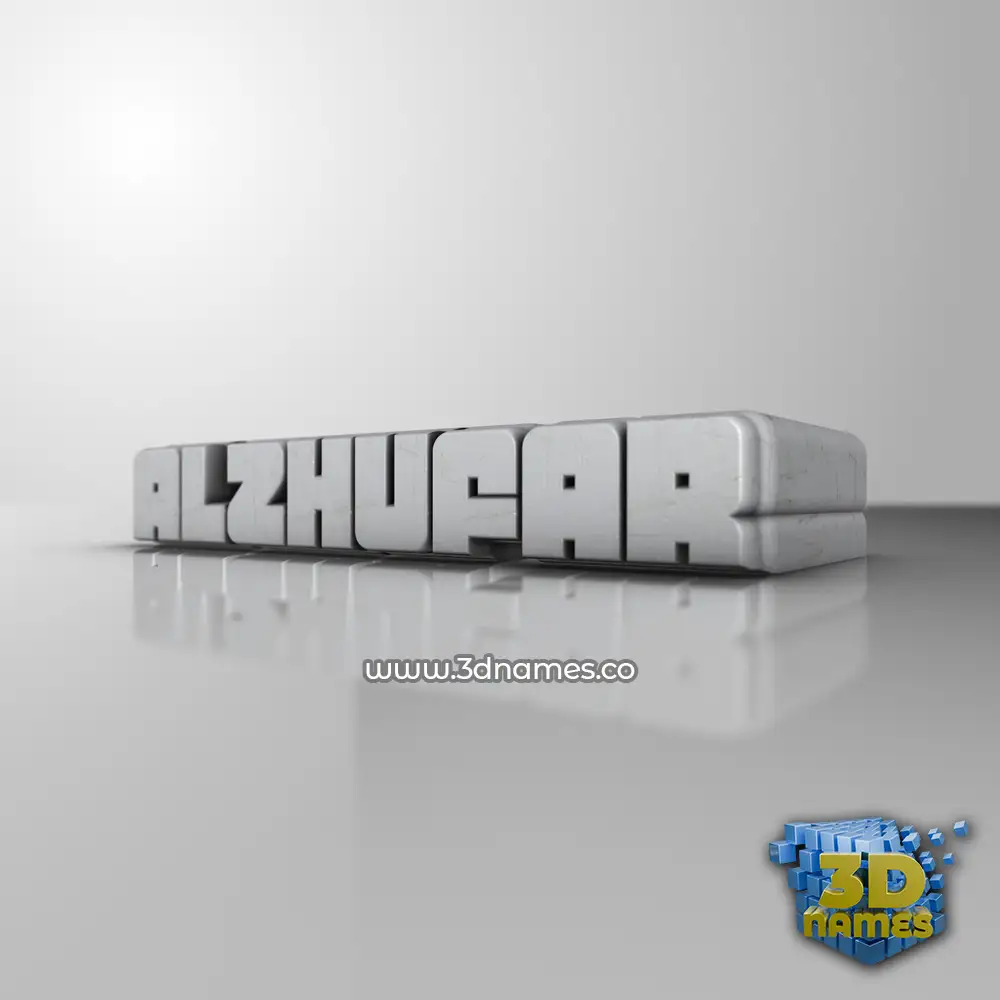 alzhufar in White Metro style - 3D name wallpaper