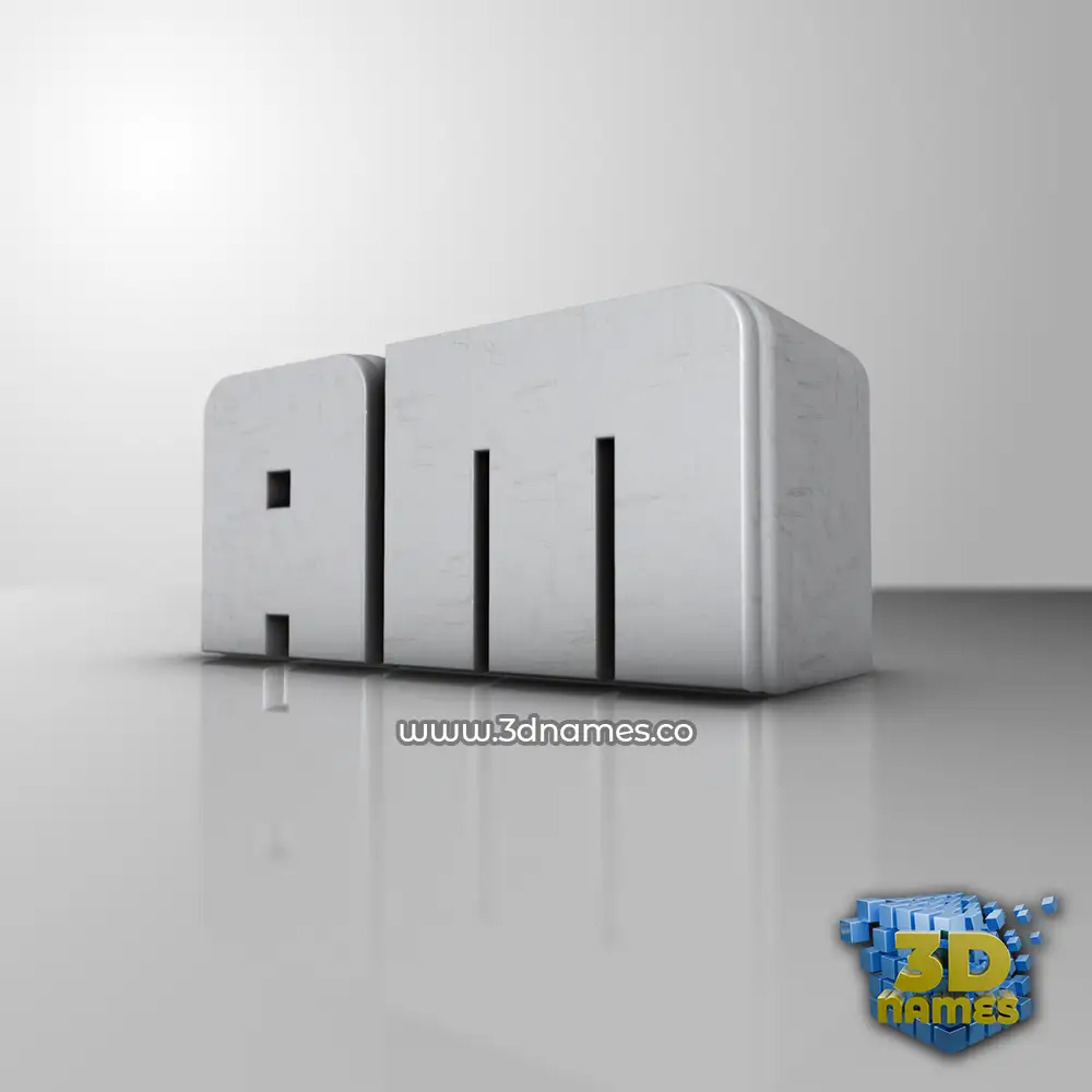 am in White Metro style - 3D name wallpaper