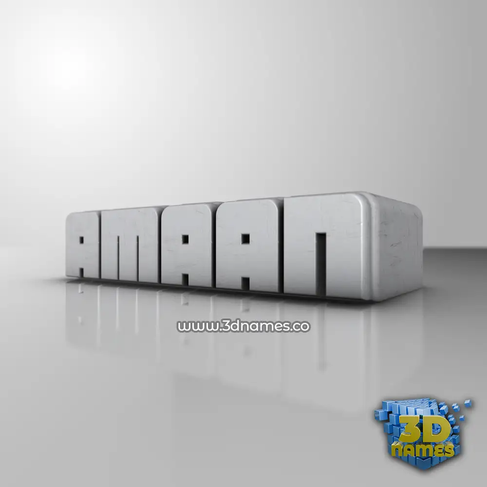 amaan in White Metro style - 3D name wallpaper