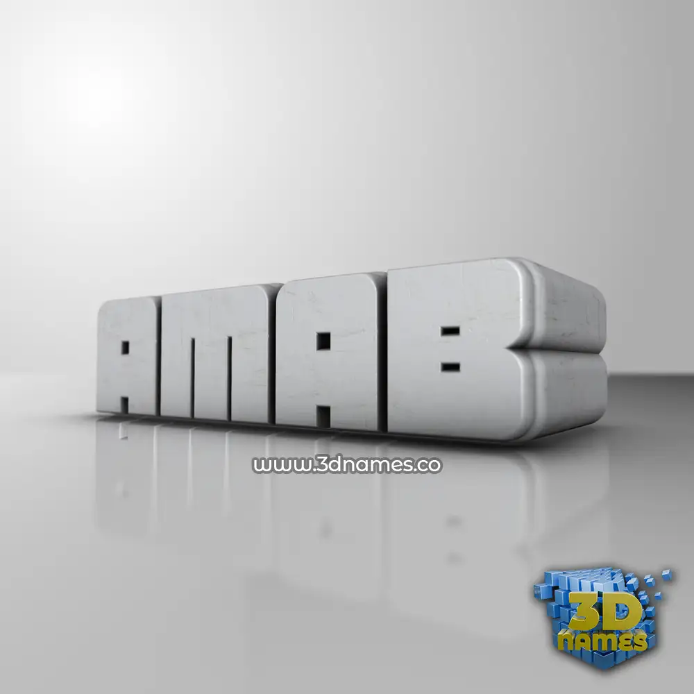 amab in White Metro style - 3D name wallpaper