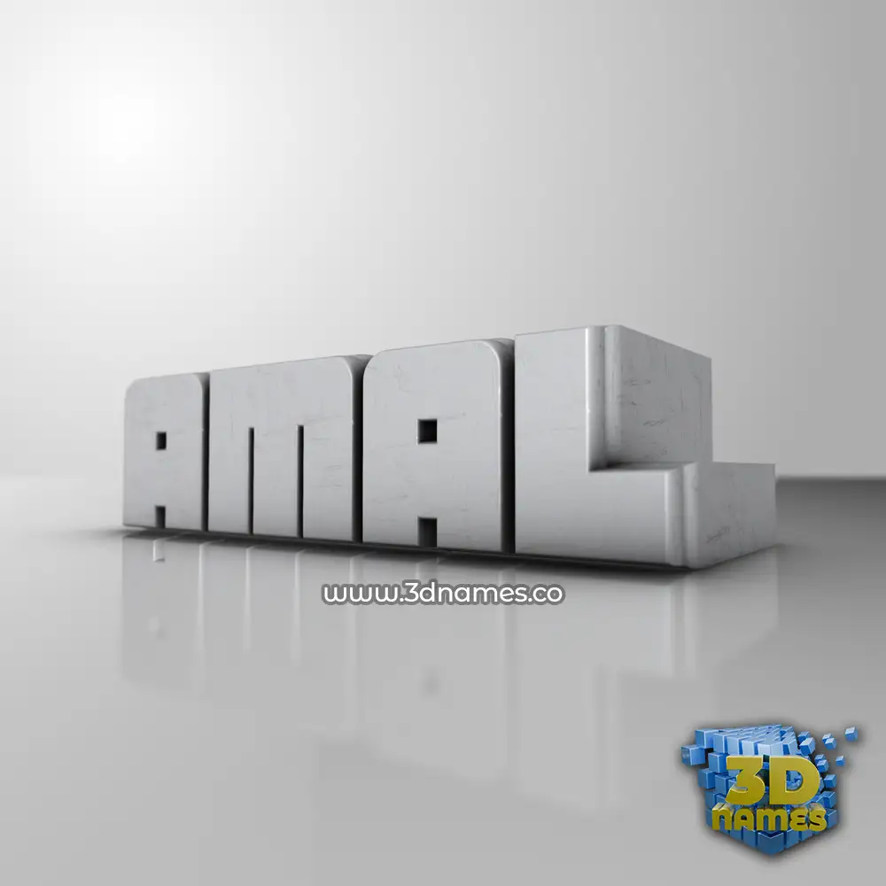 amal in White Metro style - 3D name wallpaper