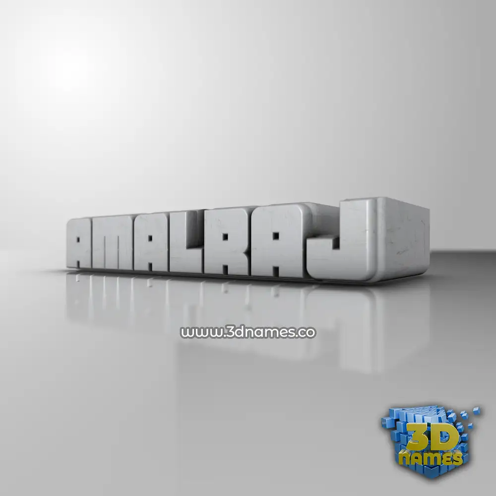 amalraj in White Metro style - 3D name wallpaper