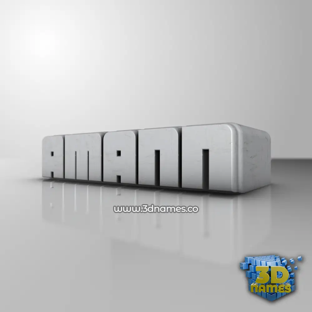 amann in White Metro style - 3D name wallpaper