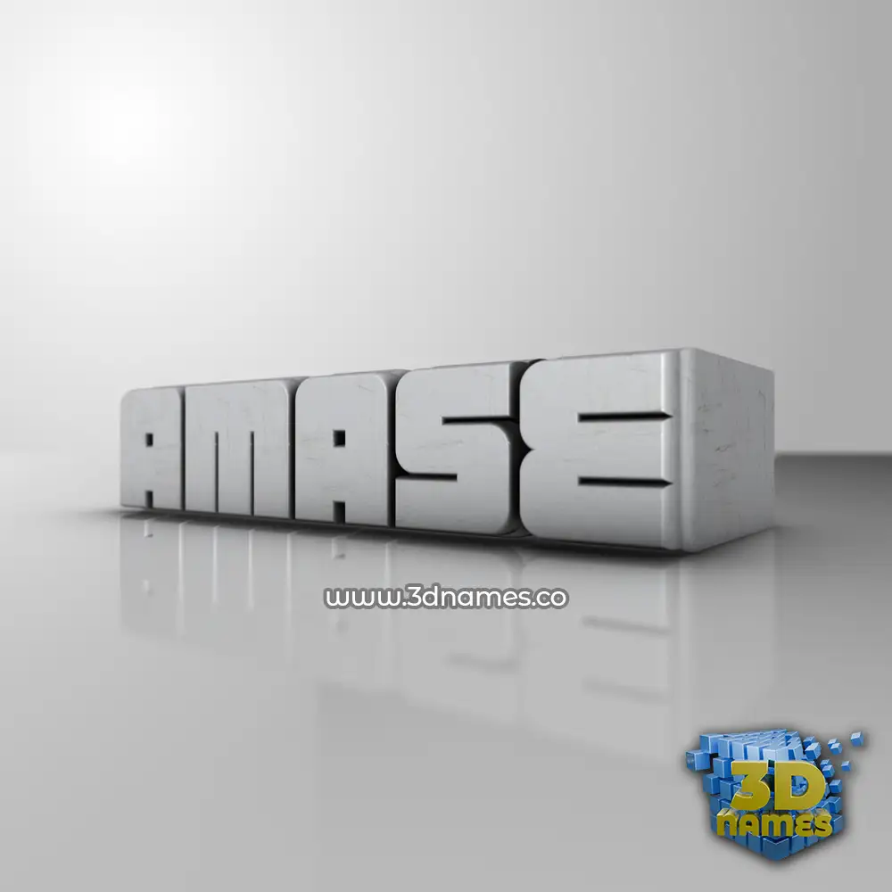 amase in White Metro style - 3D name wallpaper