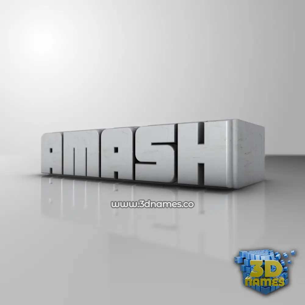 amash in White Metro style - 3D name wallpaper