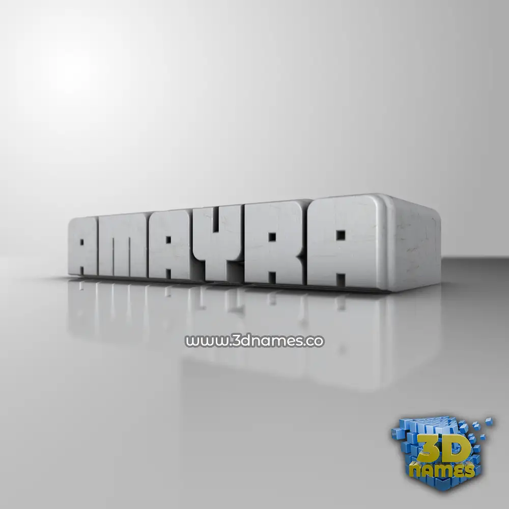 amayra in White Metro style - 3D name wallpaper
