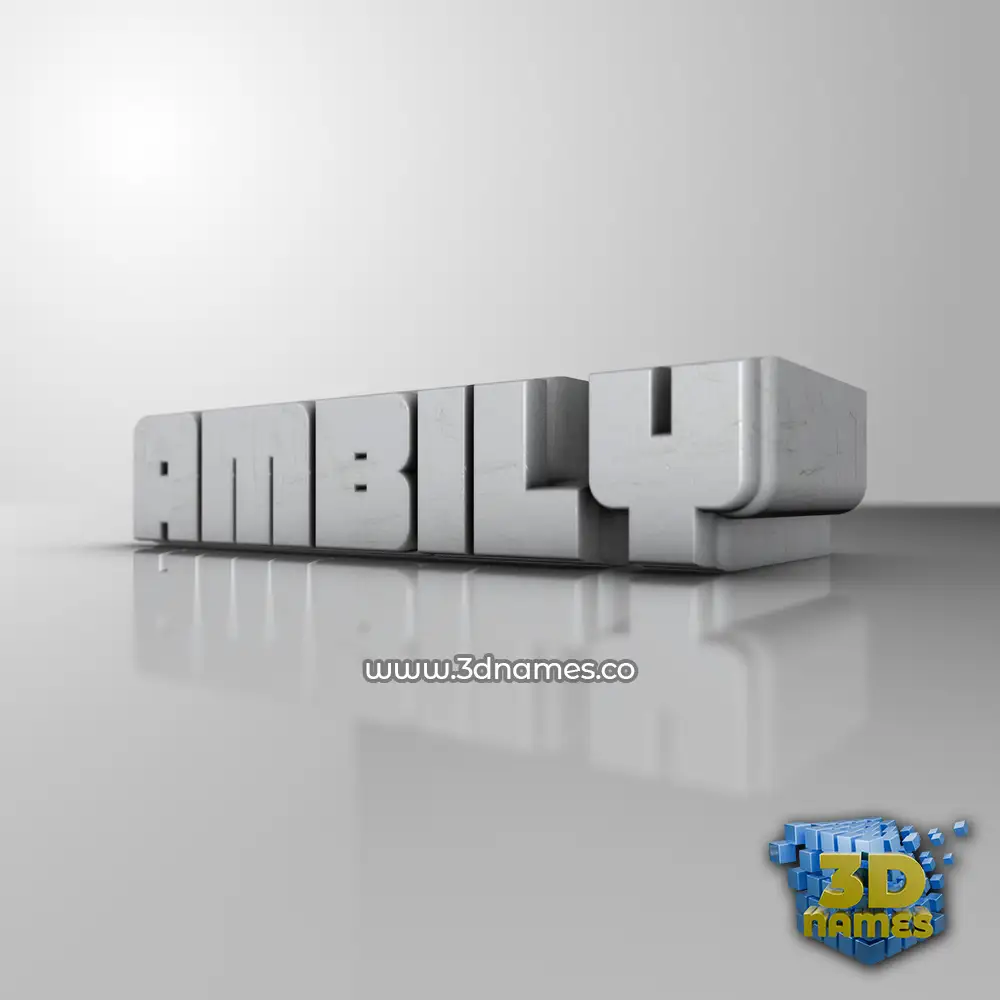 ambily in White Metro style - 3D name wallpaper