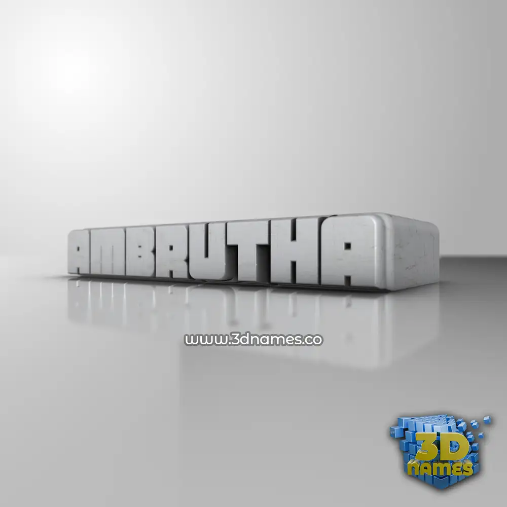 ambrutha in White Metro style - 3D name wallpaper