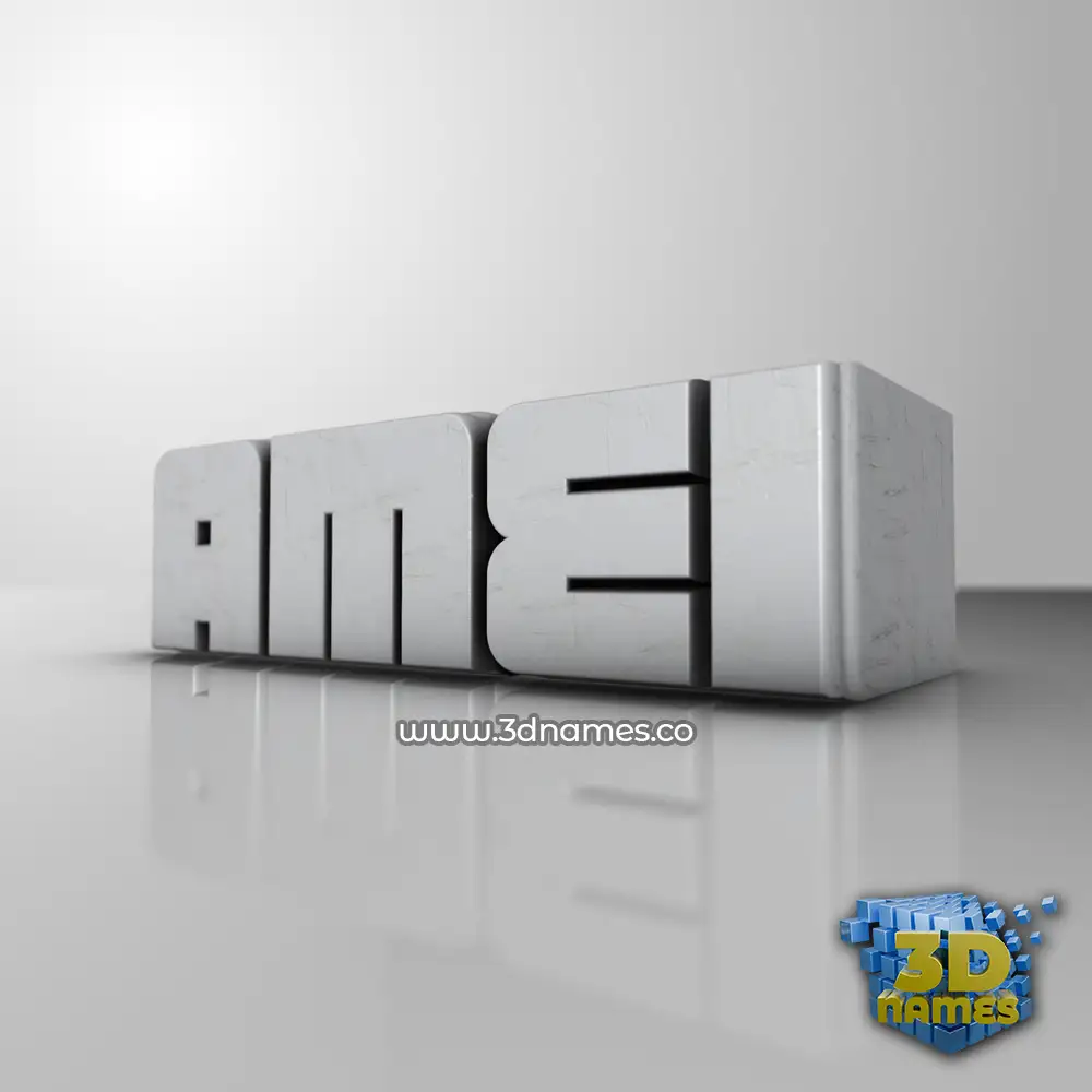 amei in White Metro style - 3D name wallpaper